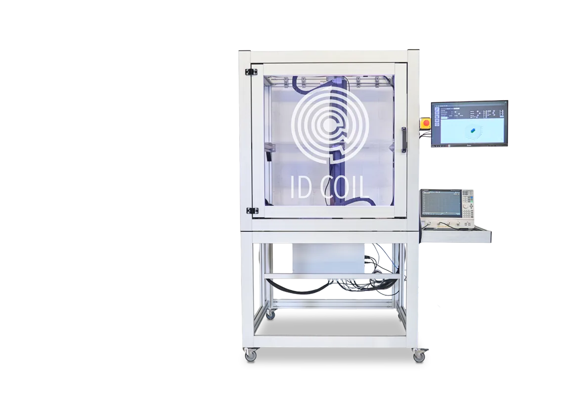 3D RF near-field scanning tool on its mobile testing station
